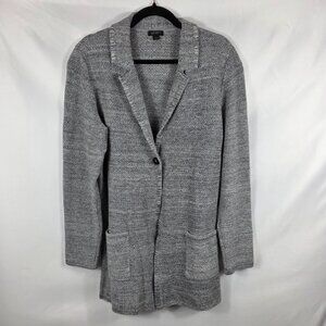 J. Jill Wearever Gray Sweater Jacket Women's Size Medium Textured Fabric